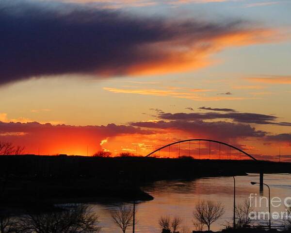 Sunset Poster featuring the photograph The other side of the Bridge by Yumi Johnson