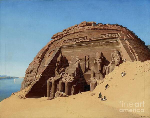 Hubert Sattler Poster featuring the painting The Rock Temple of Abusimbel by MotionAge Designs