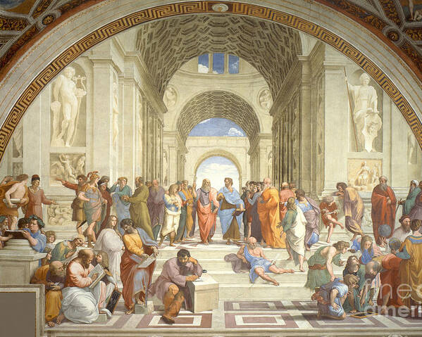 Science Poster featuring the photograph The School Of Athens, Raphael by Science Source
