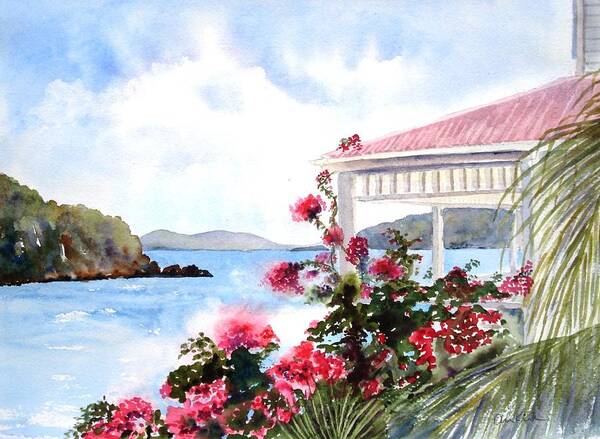 Caribbean Poster featuring the painting The Veranda by Diane Kirk