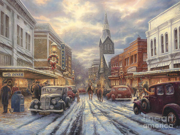 G. Harvey Originals Poster featuring the painting The Warmth of Small Town Living by Chuck Pinson