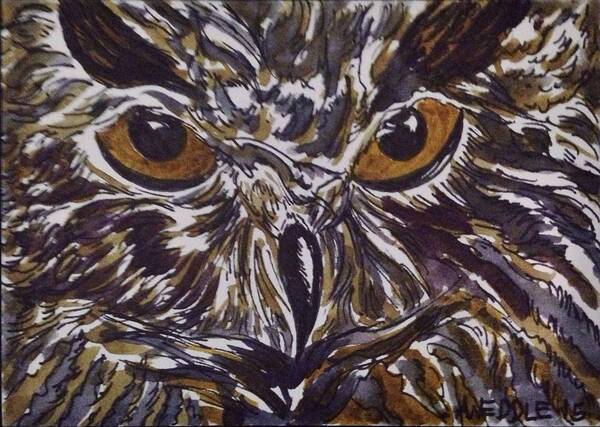 Owl Poster featuring the painting The Wise One by Angela Weddle