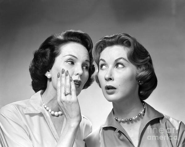 Two Women Gossiping C 1950 60s Poster By Debrocke Classicstock
