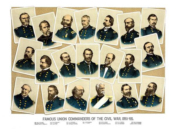 Civil War Poster featuring the painting Union Commanders of The Civil War by War Is Hell Store
