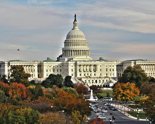 United States Capitol Poster featuring the photograph United States Capitol - Washington, D.C. by Richard Krebs