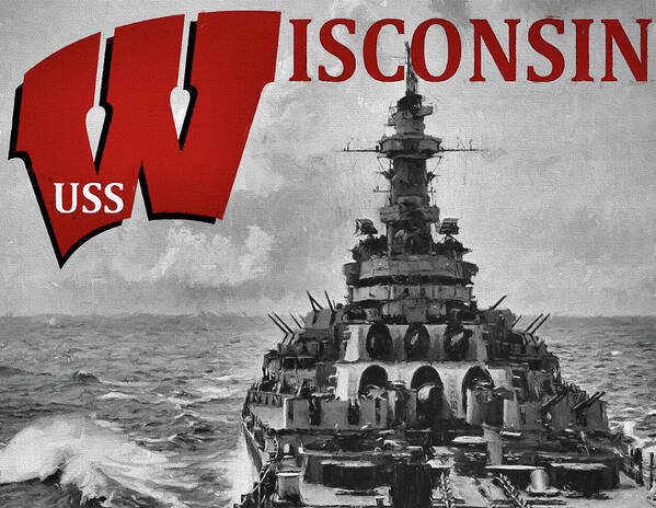 Uss Wisconsin Poster featuring the digital art USS Wisconsin by JC Findley