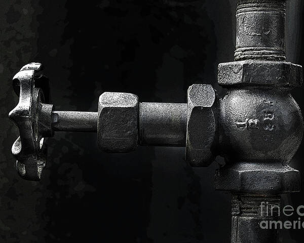 Steam Valve Shutoff Poster featuring the photograph Valve by Mike Eingle