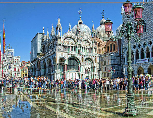 Venice Saint Marko Basilica Poster featuring the photograph Venice San Marco by Maria Rabinky