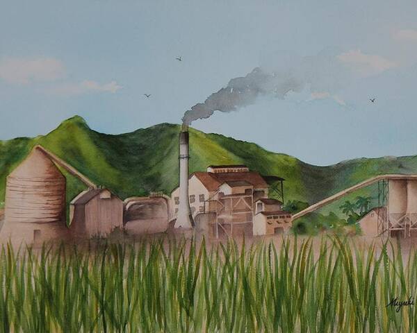 Waialua Poster featuring the painting Waialua Sugar Mill by Kelly Miyuki Kimura