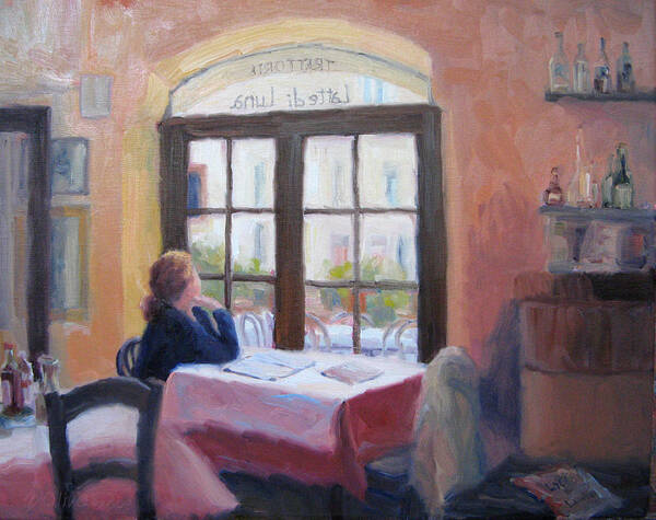 Interior Poster featuring the painting Waiting Wistfully by Bunny Oliver