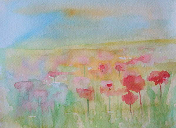 Flowers Poster featuring the painting Watercolor Poppies by Julie Lueders 
