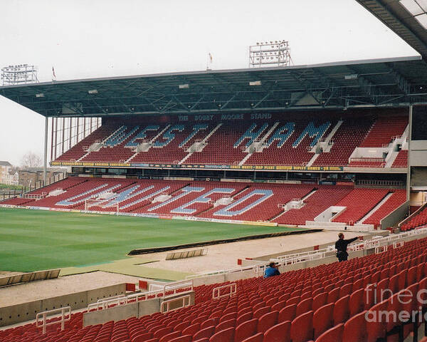 West Ham Poster featuring the photograph West Ham - Upton Park - South Stand 5 - March 2002 by Legendary Football Grounds