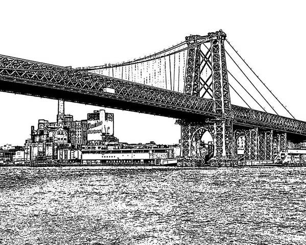 Williamsburg Bridge Poster featuring the photograph Williamsburg Bridge 1.1 - New York by Frank Mari