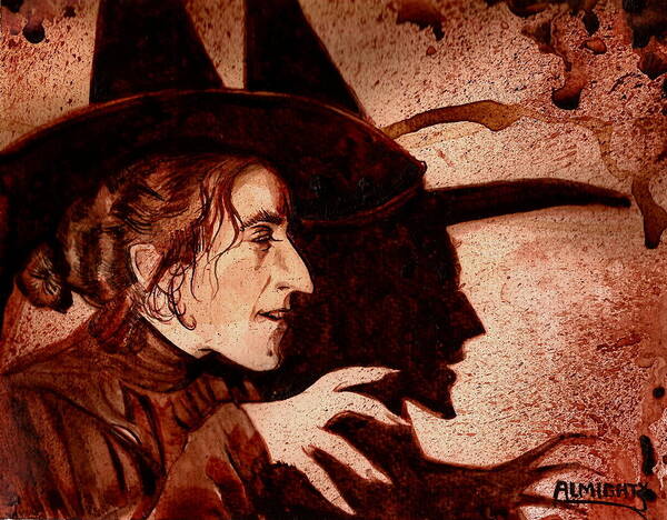 Ryan Almighty Poster featuring the painting WIZARD OF OZ WICKED WITCH - dry blood by Ryan Almighty