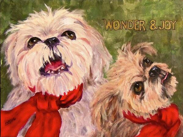 Dogs Poster featuring the painting Wonder and Joy by Barbara O'Toole