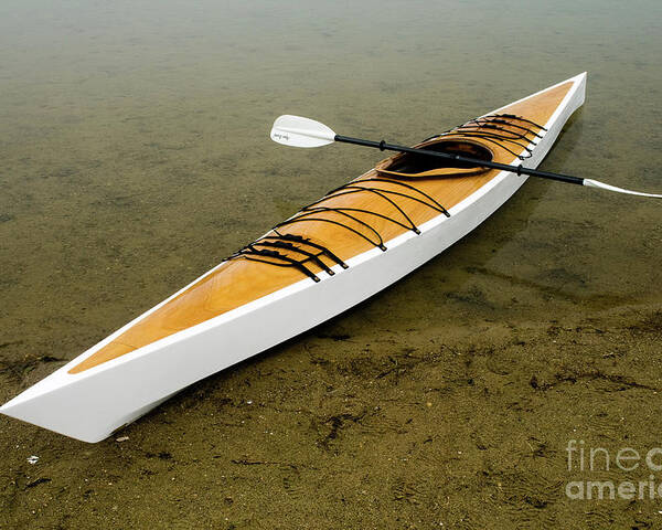 Wood Kayak Poster featuring the photograph Wooden kayak by Rich S