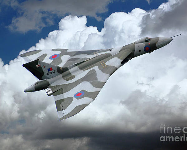 Avro Poster featuring the digital art XH558 Pass by Airpower Art
