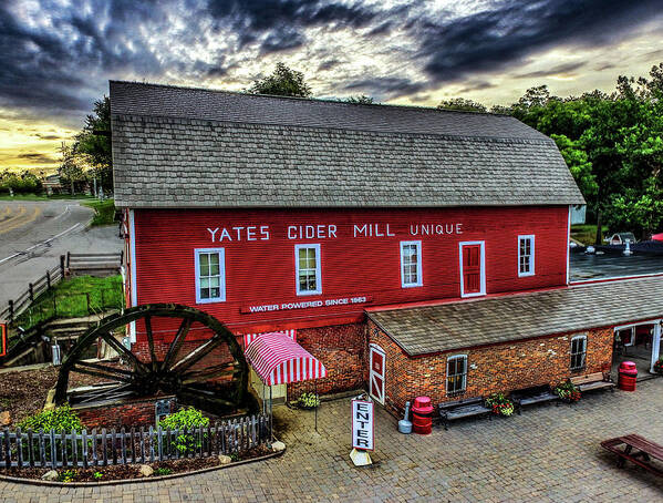 Rochester Poster featuring the digital art Yates Cider Mill DJI_0072 by Michael Thomas