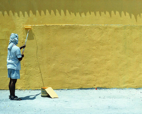 Paint Poster featuring the photograph Yellow by Bong Manayon