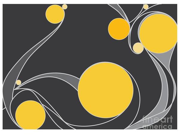 Yellow Circles Poster featuring the digital art Yellow Circles Abstract Design by Patricia Awapara
