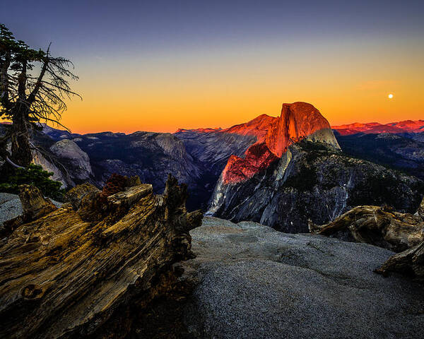California Poster featuring the photograph Yosemite National Park Glacier Point Half Dome Sunset by Scott McGuire