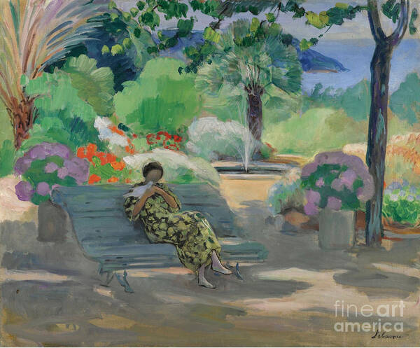 Henri Lebasque Poster featuring the painting Young Woman with a Dove by MotionAge Designs