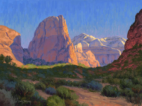 Zion National Park Poster featuring the painting Zion Light Show by Cody DeLong