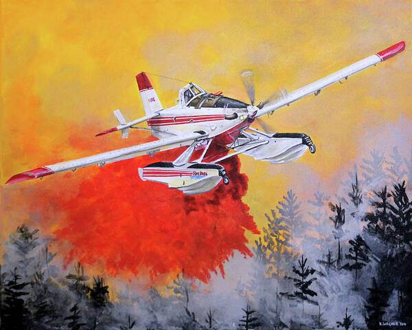Air Tractor Poster featuring the painting Air Tractor 802 Fire Boss by Karl Wagner