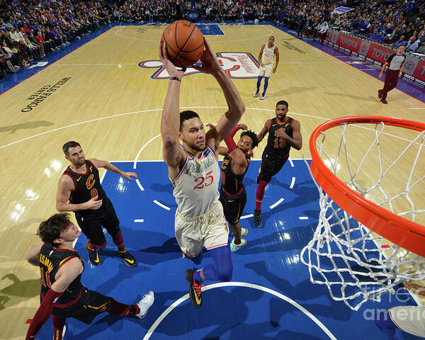 Ben Simmons Poster featuring the photograph Cleveland Cavaliers V Philadelphia 76ers by Jesse D. Garrabrant