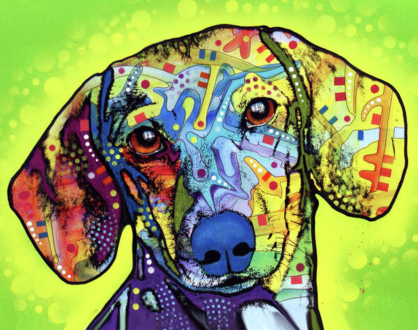 Dachshund Poster featuring the mixed media Dachshund by Dean Russo
