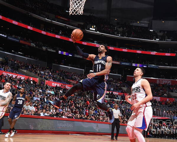 Mike Conley Poster featuring the photograph Memphis Grizzlies V Los Angeles Clippers by Andrew D. Bernstein