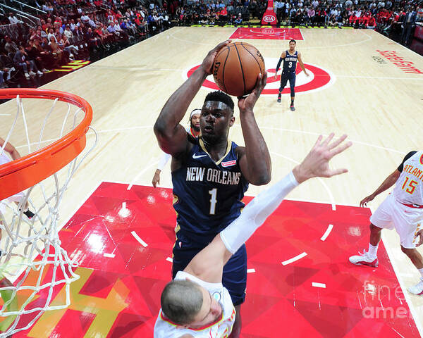 Atlanta Poster featuring the photograph New Orleans Pelicans V Atlanta Hawks by Scott Cunningham