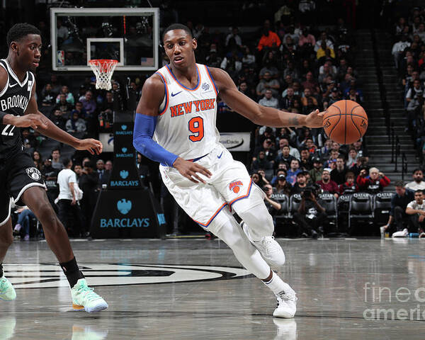 Rj Barrett Poster featuring the photograph New York Knicks V Brooklyn Nets by Nathaniel S. Butler