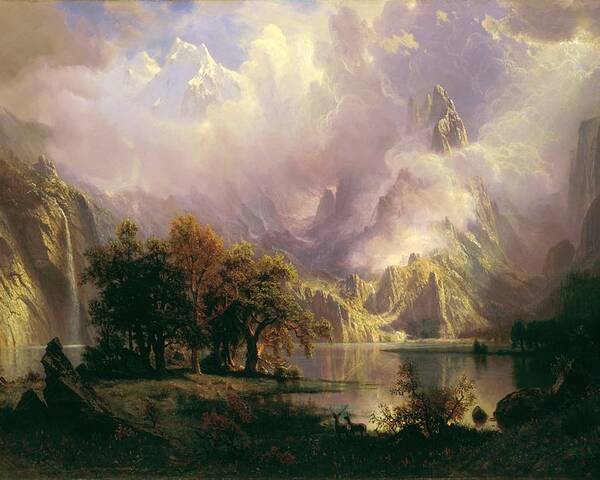 Albert Poster featuring the painting Rocky Mountain Landscape by Albert Bierstadt