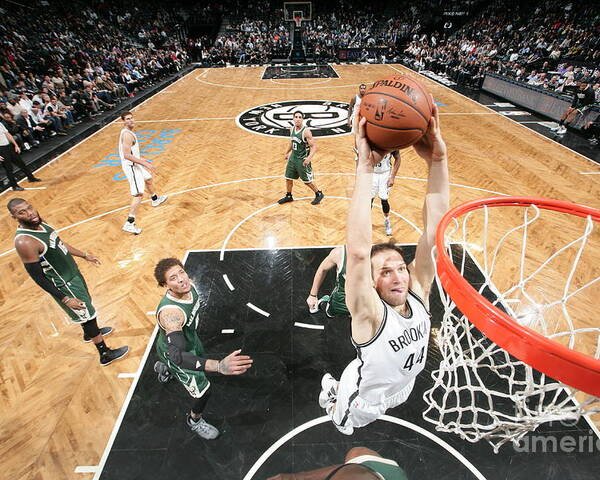 Nba Pro Basketball Poster featuring the photograph Milwaukee Bucks V Brooklyn Nets by Nathaniel S. Butler