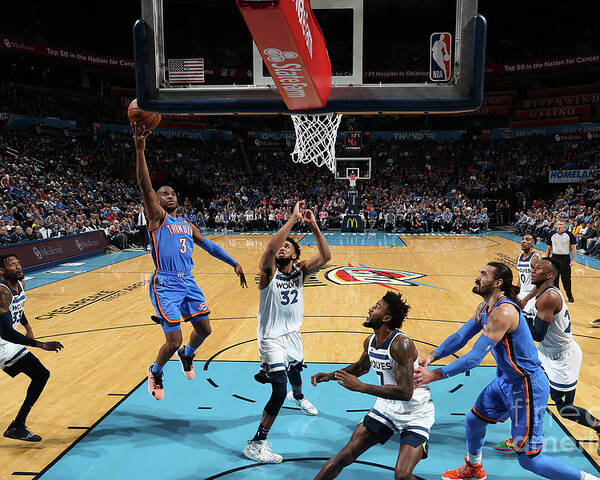 Nba Pro Basketball Poster featuring the photograph Minnesota Timberwolves V Oklahoma City by Zach Beeker