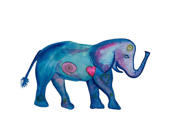 Elephant Poster featuring the painting Elephant - You Are Precious by Sandy Rakowitz