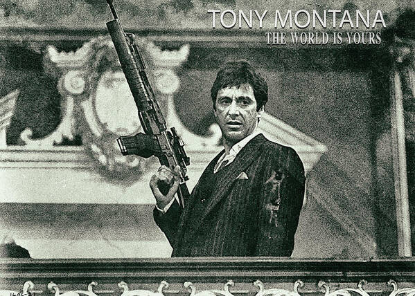 TONY MONTANA SCARFACE MIYTHICAL SZENE  02 Poster Grand format A0  Larg Printe 