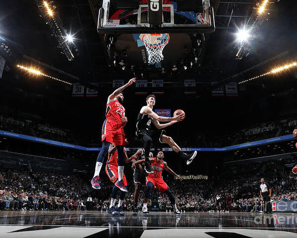 Rodions Kurucs Poster featuring the photograph New Orleans Pelicans V Brooklyn Nets by Nathaniel S. Butler