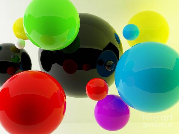 Through Poster featuring the photograph 3d Balls by Oldm