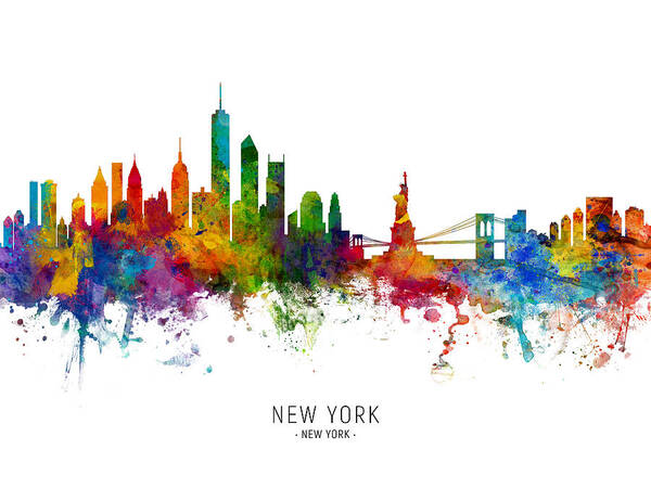 New York Poster featuring the photograph New York Skyline by Michael Tompsett