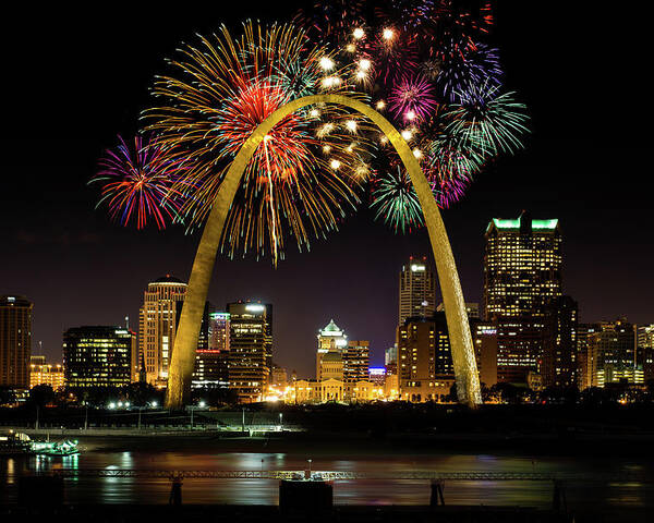 St. Louis Arch Poster featuring the photograph 50 Years of the Arch by Randall Allen