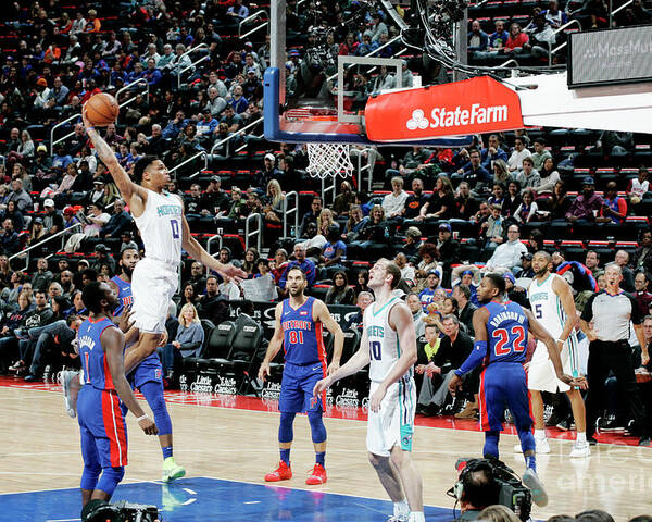 Nba Pro Basketball Poster featuring the photograph Charlotte Hornets V Detroit Pistons by Brian Sevald