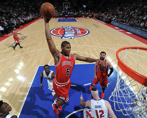 Nba Pro Basketball Poster featuring the photograph Chicago Bulls V Detroit Pistons by Chris Schwegler