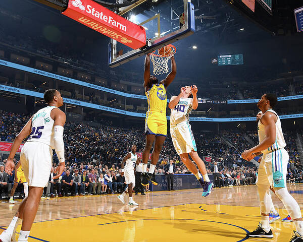 Eric Paschall Poster featuring the photograph Charlotte Hornets V Golden State by Noah Graham