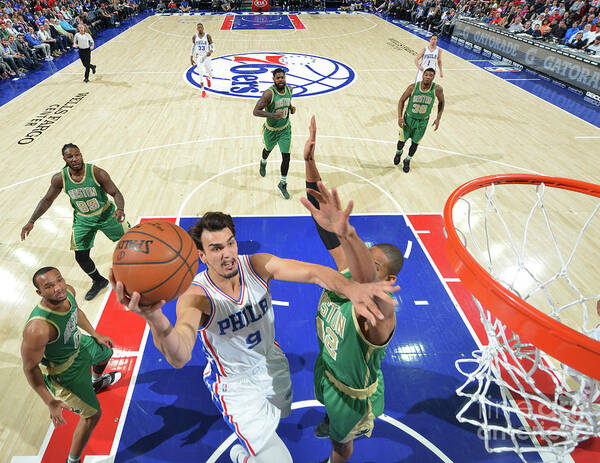 Nba Pro Basketball Poster featuring the photograph Philadelphia 76ers V Boston Celtics by Jesse D. Garrabrant