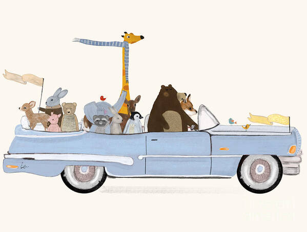 Nursery Wall Art Poster featuring the painting A Little Road Trip by Bri Buckley