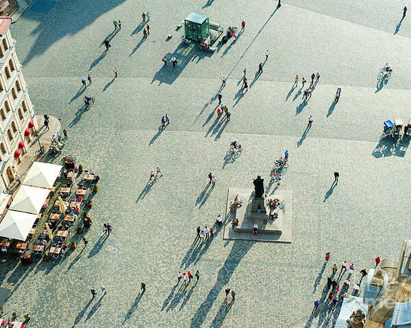 German Poster featuring the photograph Aerial View Of Neumarkt Square by Joyfull