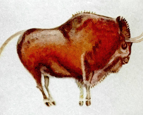 Altamira Poster featuring the digital art Altamira Prehistoric Bison by Weston Westmoreland