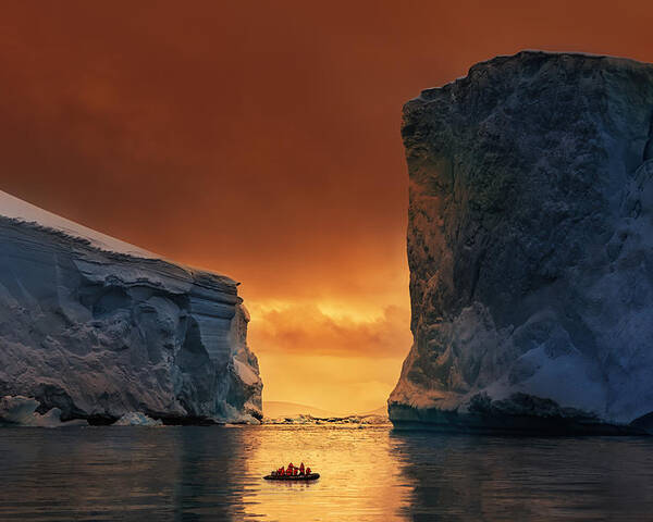 Antarctic Poster featuring the photograph Antarctic Fire Gate by James Cai